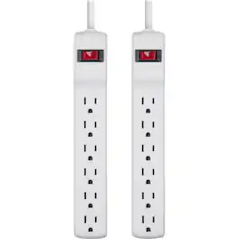 Belkin - 6-Outlet Surge Protector Strip (2-Pack) - White