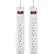 Front. Belkin - 6-Outlet Surge Protector Strip (2-Pack) - White.