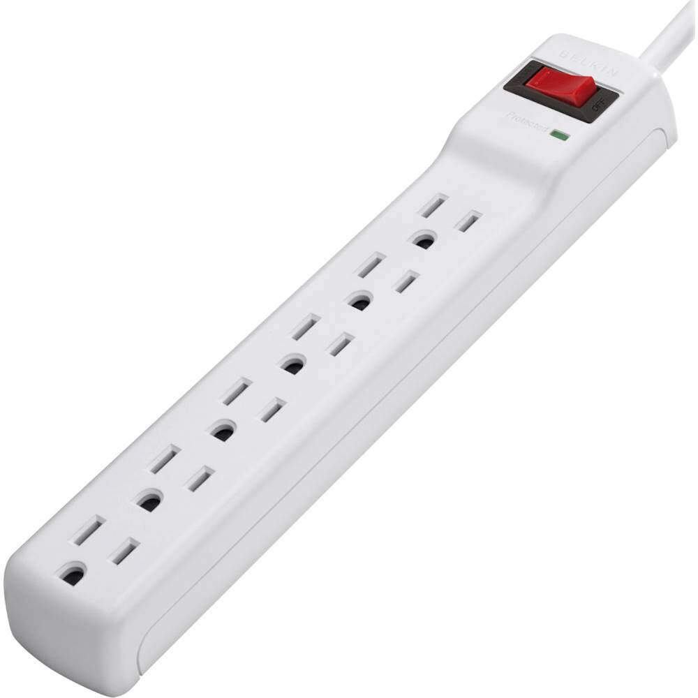 Alt View 12. Belkin - 6-Outlet Surge Protector Strip (2-Pack) - White.