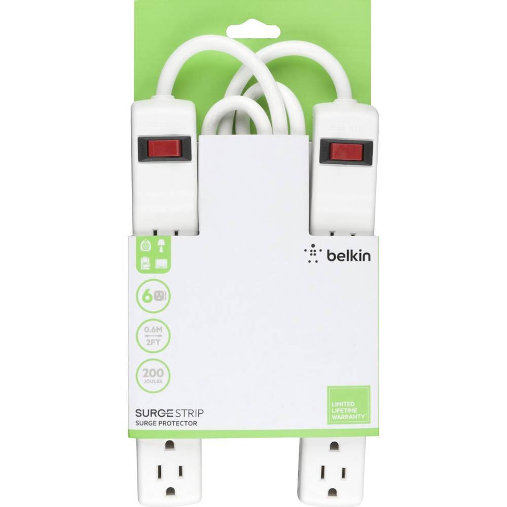 Alt View 15. Belkin - 6-Outlet Surge Protector Strip (2-Pack) - White.