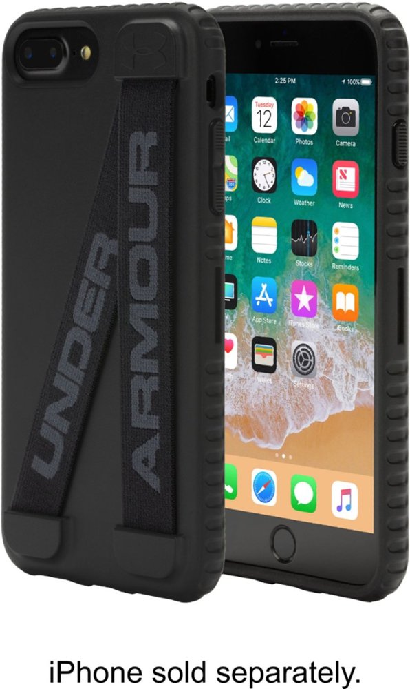 ua protect handle-it case for apple iphone 6 plus, 6s plus, 7 plus and 8 plus - black/stealth