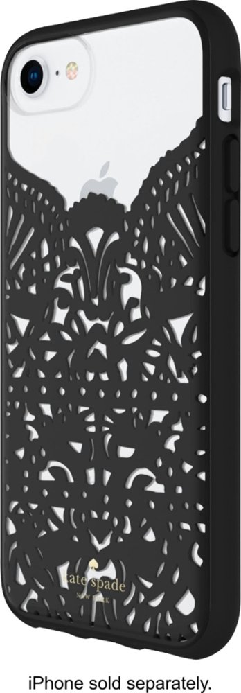 new york case for apple iphone 7 and 8 - clear/lace hummingbird black