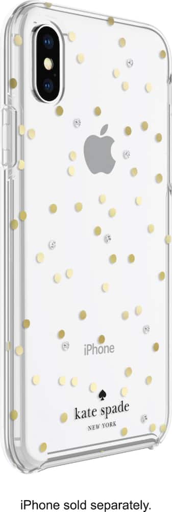 case for apple iphone x and xs - clear/scatter dot gold case for apple iphone x and xs - clear/scatter dot gold