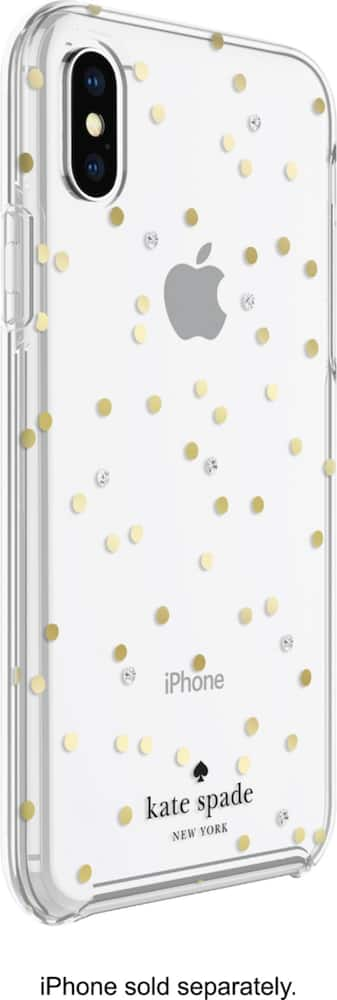 case for apple iphone x and xs - clear/scatter dot gold