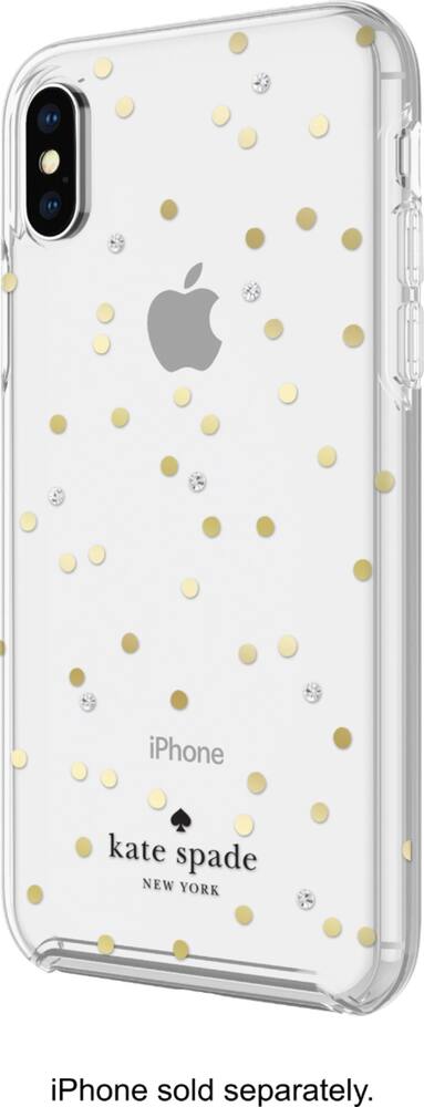 case for apple iphone x and xs - clear/scatter dot gold case for apple iphone x and xs - clear/scatter dot gold