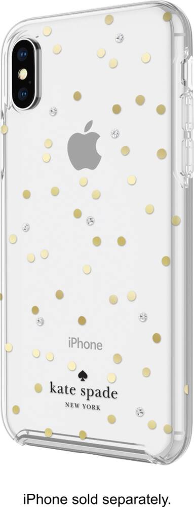 case for apple iphone x and xs - clear/scatter dot gold