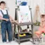 Alt View 13. Costway - 3 in 1 Double-Sided Wooden Kid's Art Easel Whiteboard Grey - Grey.