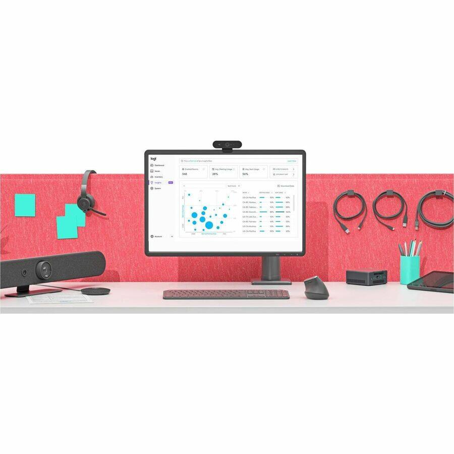 Alt View 4. Logitech - Logitech Rally Bar Mini All-in-One Video Bar (Graphite, TAA Compliant) - 3840 x 2160 Video (Content) - 4K UHD - 1 x - Unknown.