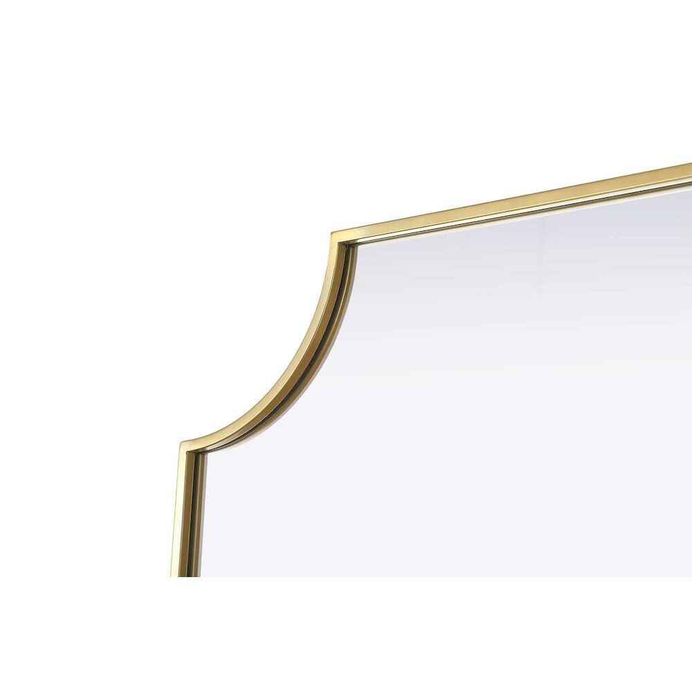 Back. Elegant Kitchen and Bath - Notched Metal Mirror 27x32 inch in Brass - Brass.