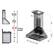 Chimney Height: 11.75" - 13.5"
Hood Height: 36" (Max) - 30" (Min)
Ceiling Height: 36" - 30" / 42" - 48"
The image shows a chimney and hood, with the dimensions and measurements of the chimney height, hood height, and ceiling height. The image also includes a drawing of the chimney and hood, along with a diagram of the dimensions.