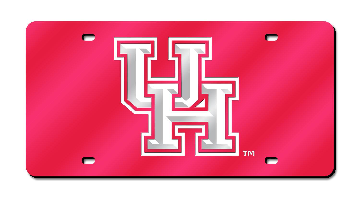 University of Houston Cougars Red Mirrored Laser Cut License Plate Laser Tag