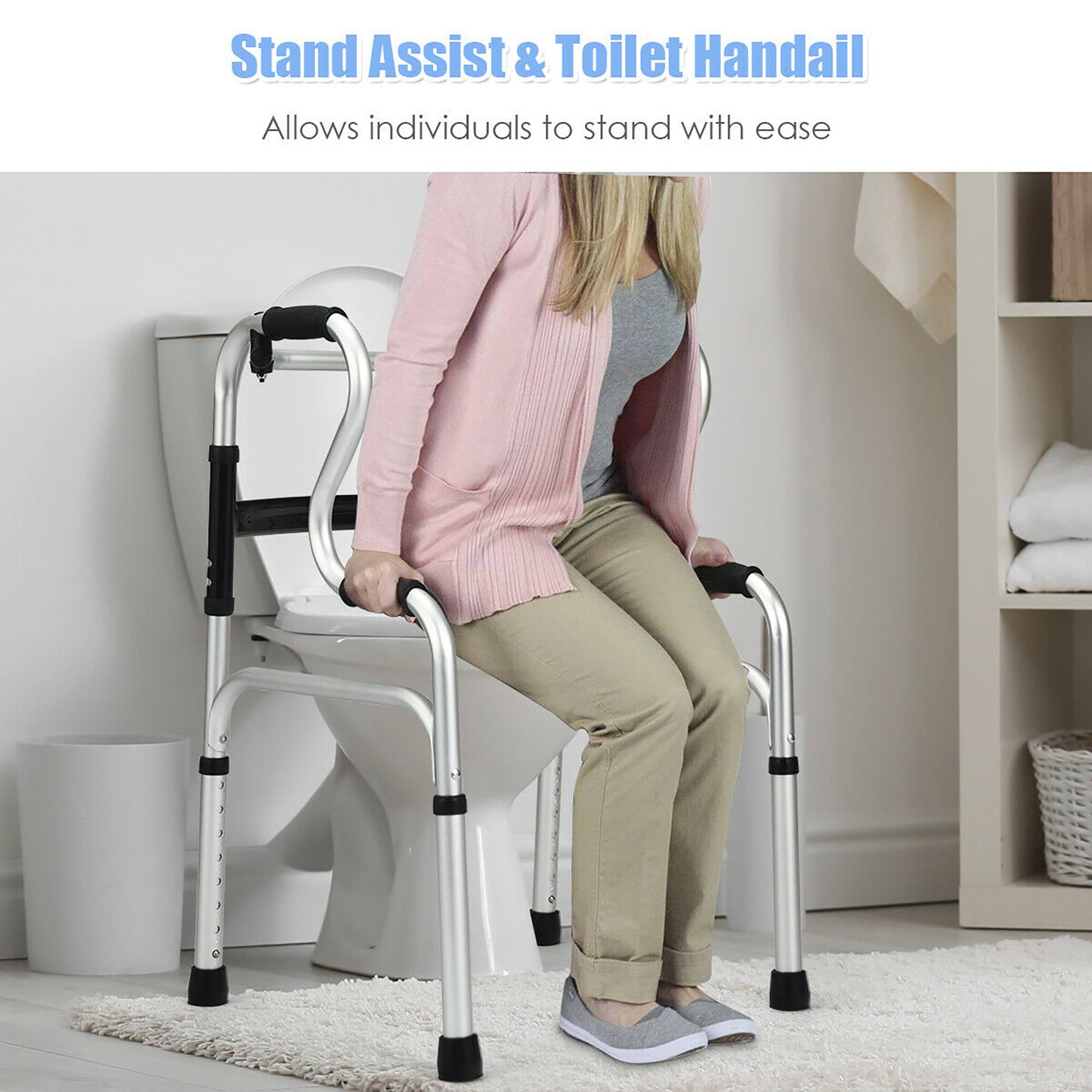 Costway One button Folding Walker Aluminum Walking Frame w