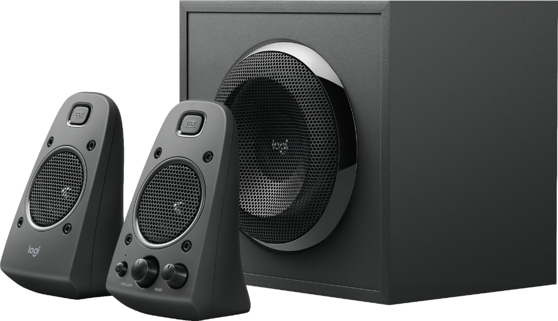 Left View: Logitech - Z625 2.1 Speaker System (3-Piece) - Black