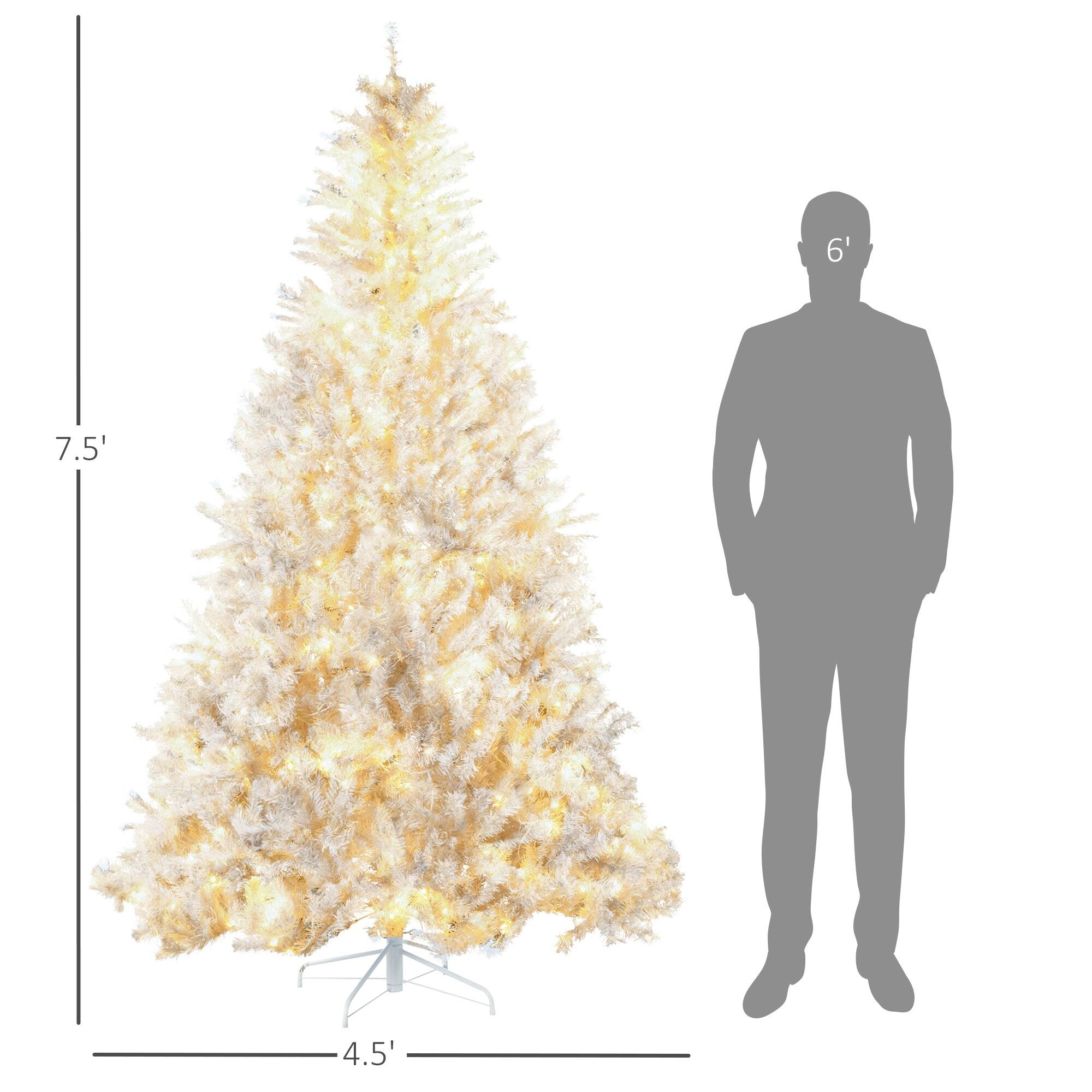 The text on the image is:

- 7.5' (height of the tree)
- 4.5' (width of the tree)
- 6' (height of the silhouette)