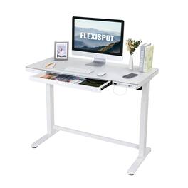 FlexiSpot - EW8 Electric 48"W Electric Height-Adjustable Standing Desk - White