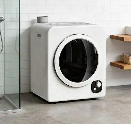 Front. Akoasm - 2.1 cu ft Compact Laundry Tumble Dryer Machine Portable Clothes Dryer - White.