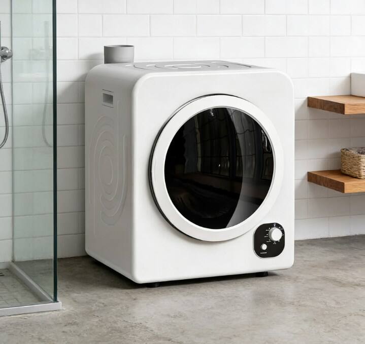 Front. Akoasm - 2.1 cu ft Compact Laundry Tumble Dryer Machine Portable Clothes Dryer - White.