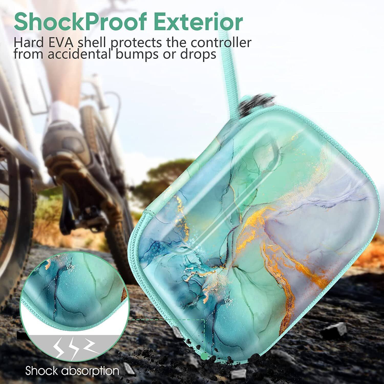 ShockProof Exterior  
Hard EVA shell protects the controller from accidental bumps or drops  

Shock absorption
