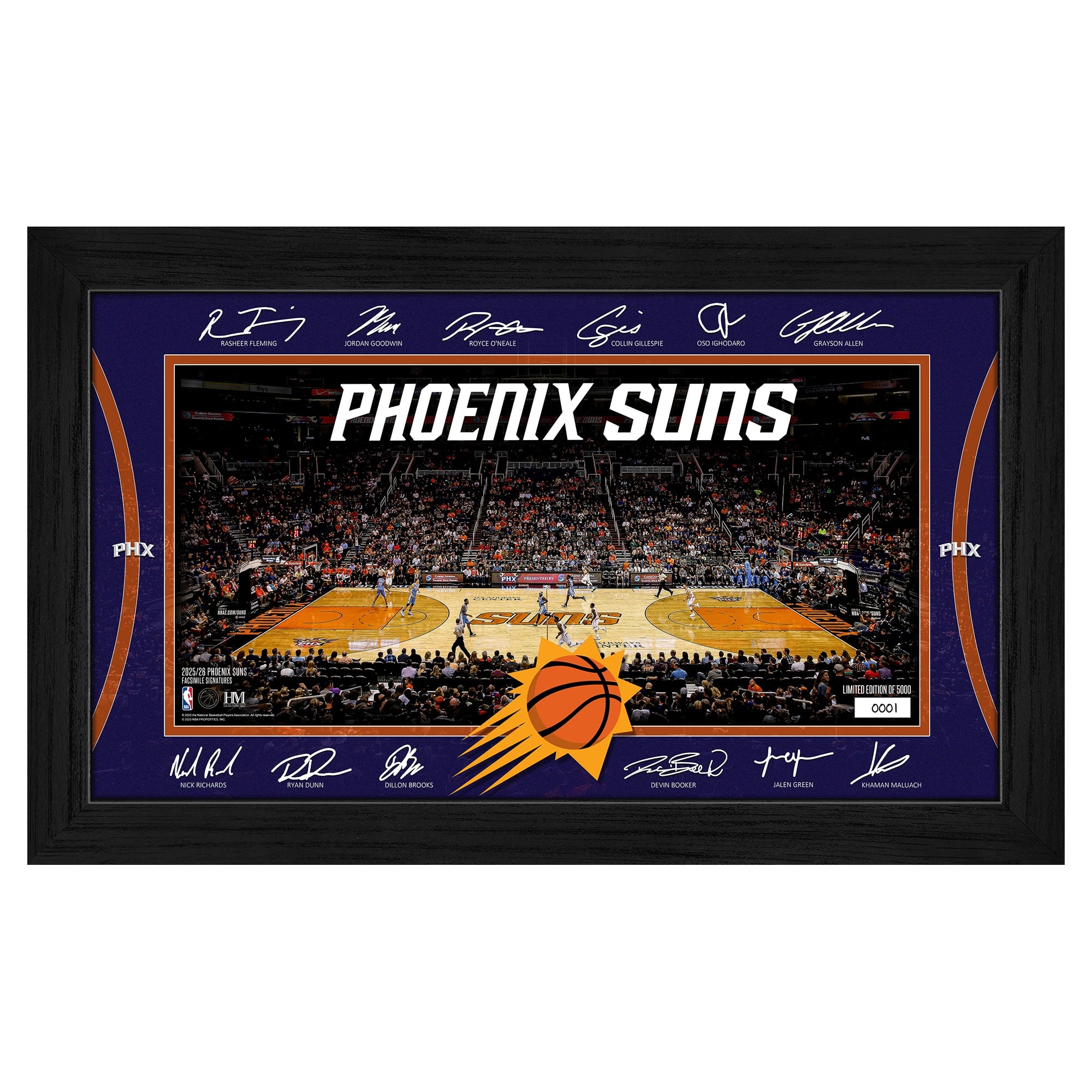 Highland Mint - Phoenix Suns 2025 Signature Court Framed Picture - Multicolor price history on PriceWatchPro