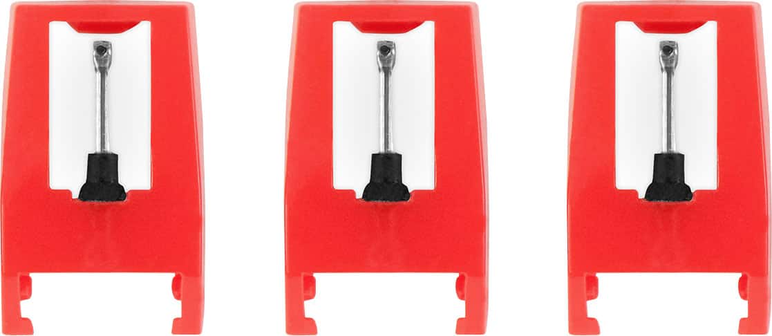 Front. Victrola - Turntable Replacement Needles (3-Pack) - White.