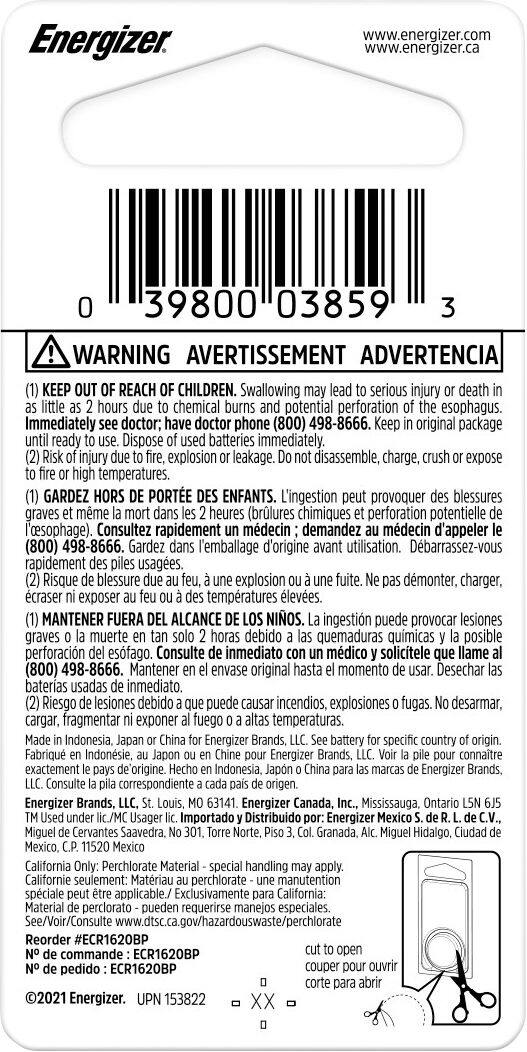 Alt View 1. Energizer - Energizer 1620 Lithium Coin Battery, 1 Pack - silver.