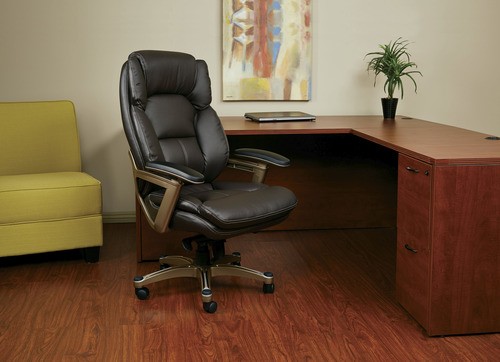  WorkSmart - Executive Eco Leather Chair with PU Padded Arms and Coated Base - Cocoa, Espresso