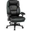 OSP Designs - Eco Leather Chair W/Padded Arms And Coated Base - Black, Titanium - Larger Front