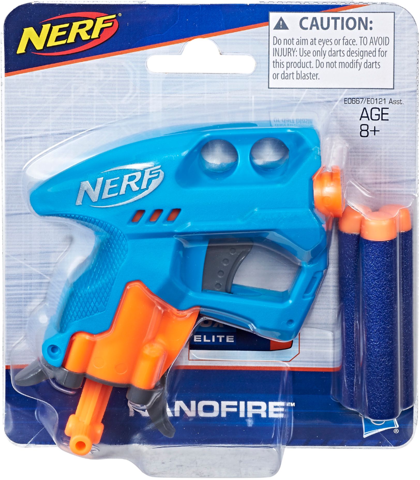 Blaster Mini Dart Pistol Gun Orange Teal Small Mini Micro Hasbro NERF NANOFIRE 