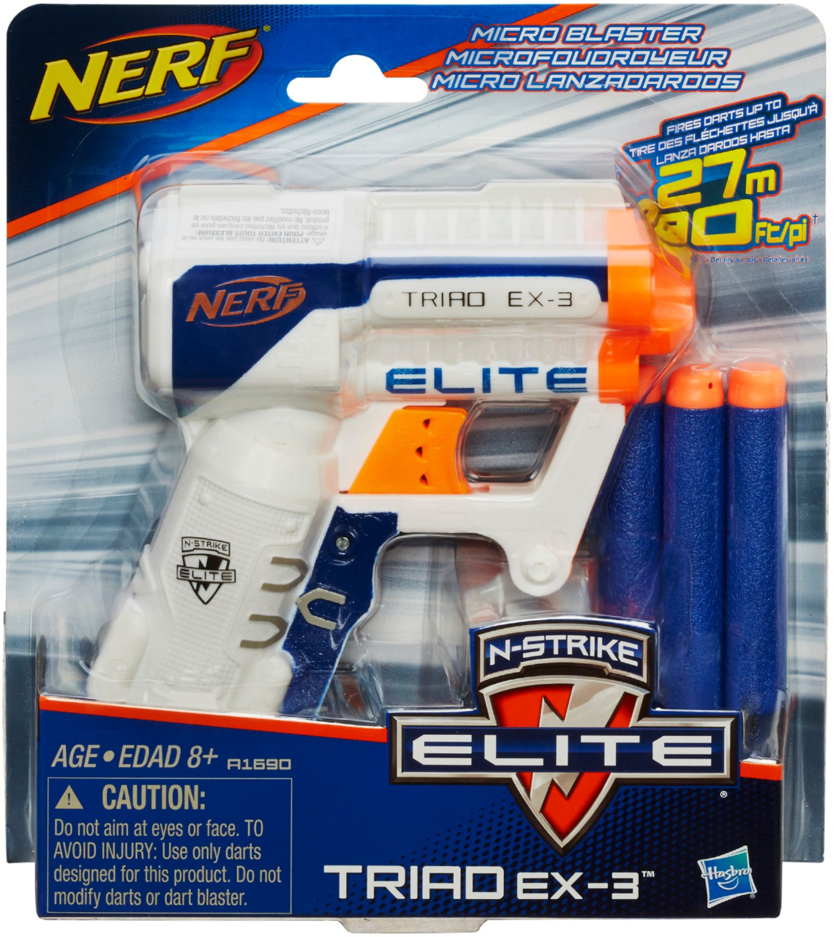 Small and strong Includes darts-Fast Ship Nerf N-Strike Elite Triad EX-3 NEW 