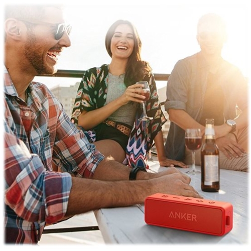 Alt View 11. Anker - SoundCore 2 Portable Bluetooth Speaker - Red.
