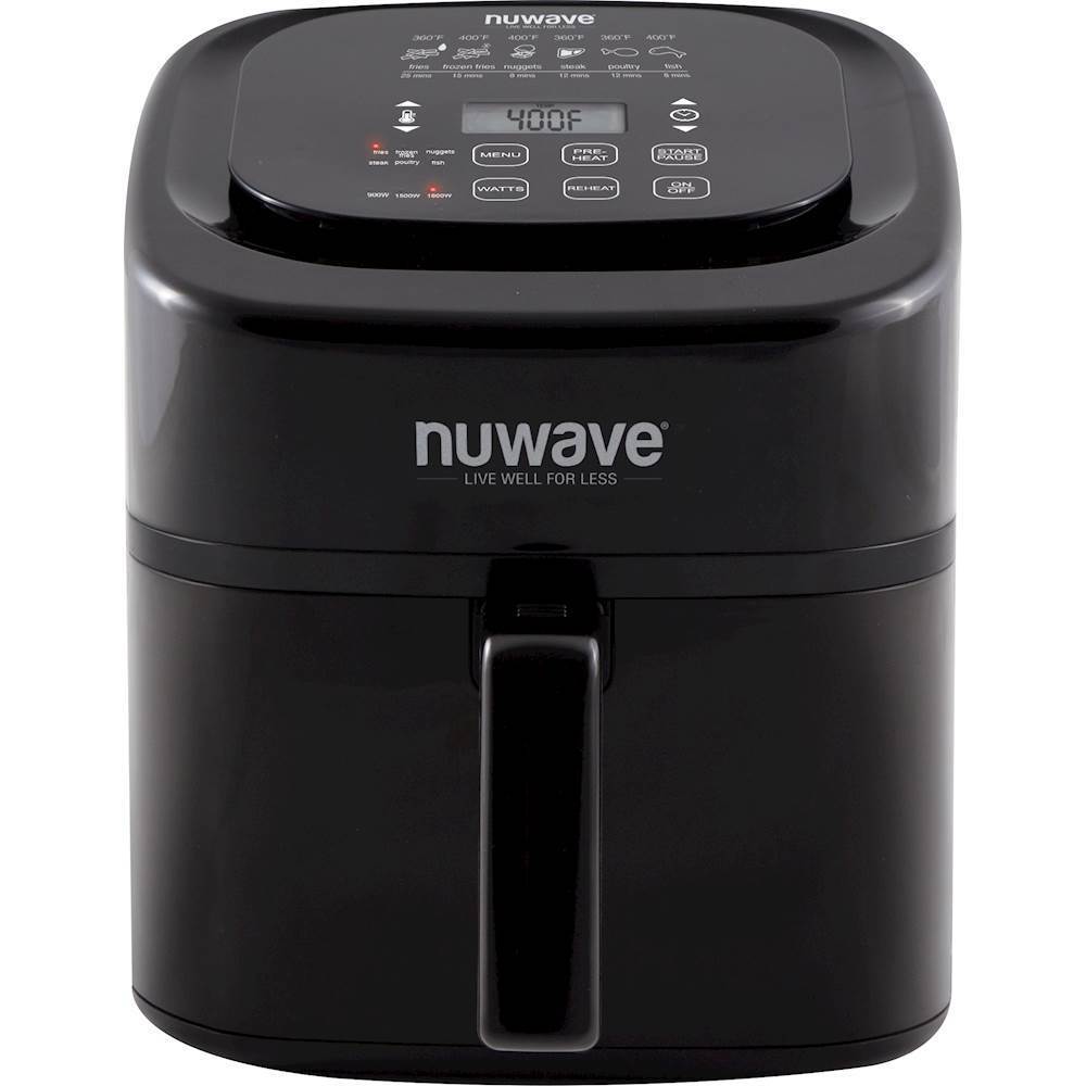 Angle View: NuWave - 6 qt. Digital Air Fryer - Black
