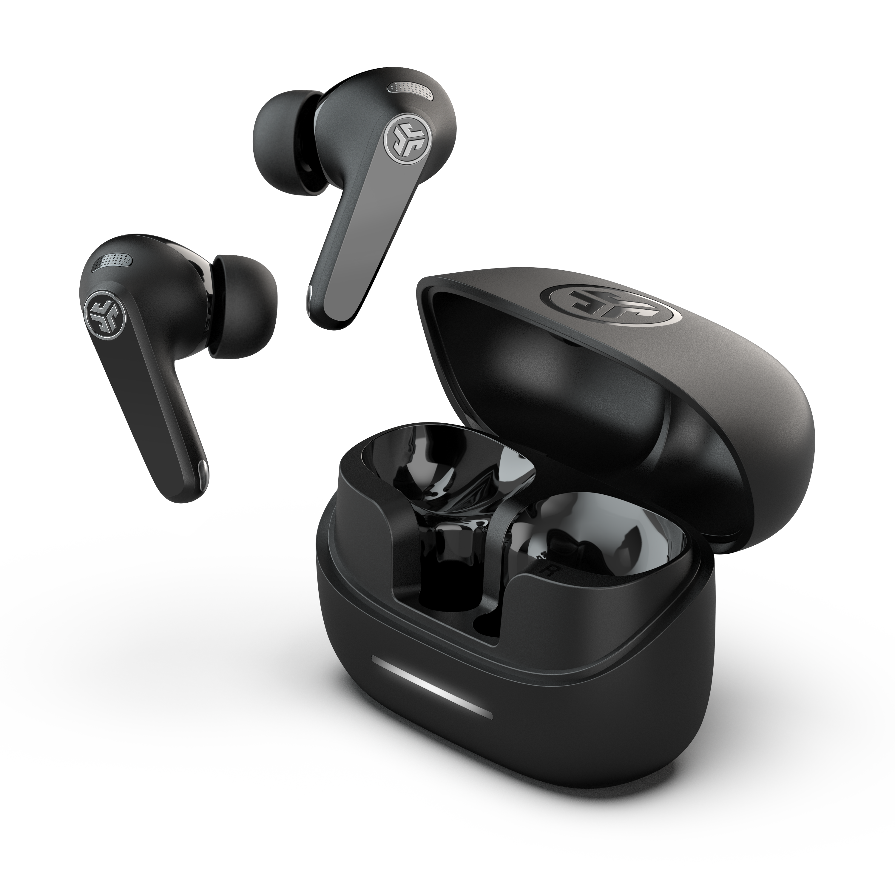 JLab - Jbuds Pods ANC True Wireless Earbuds - Black - Front_Zoom