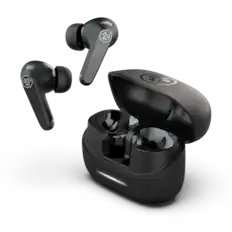 Front. JLab - Jbuds Pods ANC True Wireless Earbuds - Black.