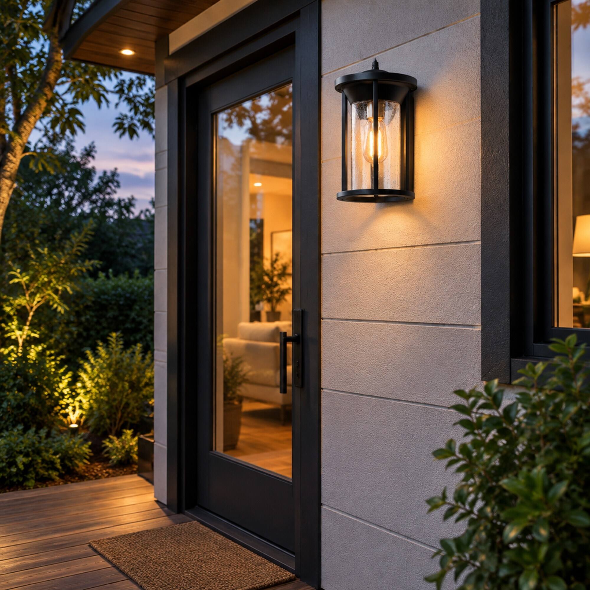 RYHNUYNE Dusk To Dawn 11 In Outdoor Wall Lantern Set Of 2, Waterproof ...