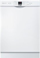 Bosch - 100 Series 24" Front Control Built-In Dishwasher with Stainless Steel Tub - White - Front_Zoom