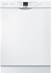Bosch - 100 Series 24" Front Control Built-In Dishwasher with Hybrid Stainless Steel Tub - White - Front_Zoom
