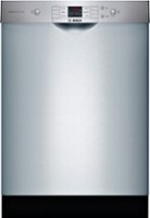 Bosch - 100 Series 24" Front Control Built-In Hybrid Stainless Steel Tub Dishwasher with PureDry, 50 dBA - Stainless Steel - Front_Zoom