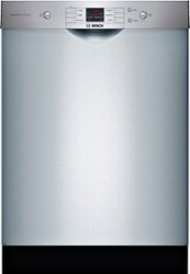 Bosch - 100 Series 24" Front Control Built-In Dishwasher with Hybrid Stainless Steel Tub - Stainless Steel - Front_Zoom