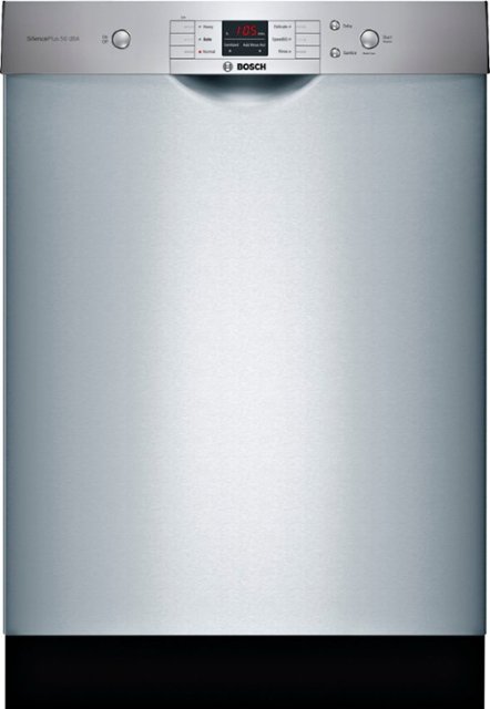 Front Zoom. Bosch - 100 Series 24" Front Control Built-In Dishwasher with Hybrid Stainless Steel Tub - Stainless steel.