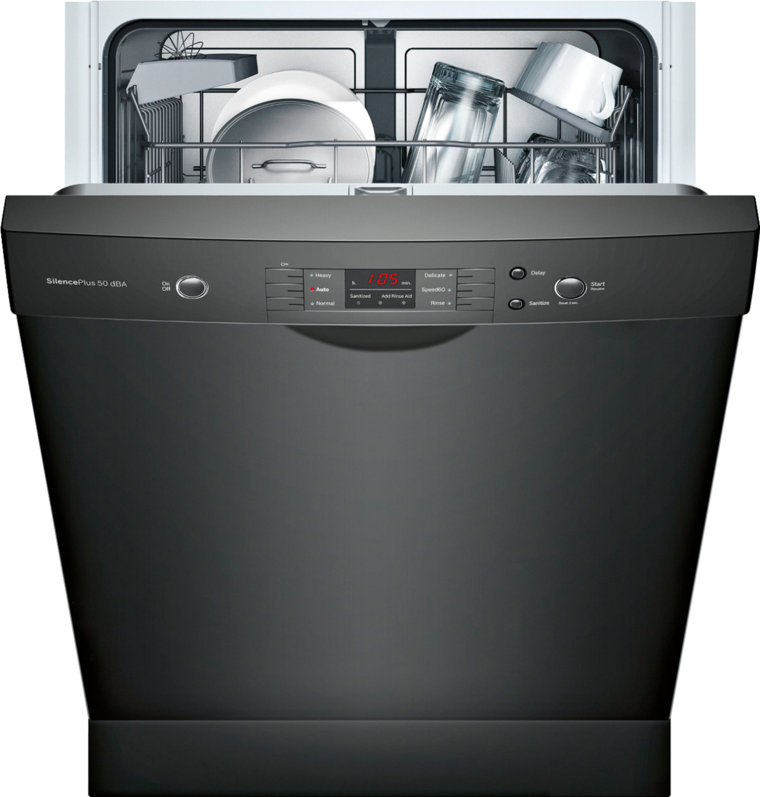 Bosch 100 Series 24" Front Control BuiltIn Dishwasher with Stainless