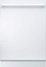 Bosch - 100 Series 24" Front Control Built-In Dishwasher with Stainless Steel Tub - White - Front_Standard