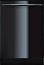 Bosch - 100 Series 24" Top Control Built-In Dishwasher with Stainless Steel Tub - Black - Front_Standard
