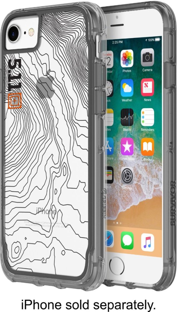 survivor extreme modular case for apple iphone 7 and 8 - gray/black