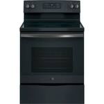 GE - 5.3 Cu. Ft. Self-Cleaning Freestanding Electric Range - Black Slate - Front_Standard