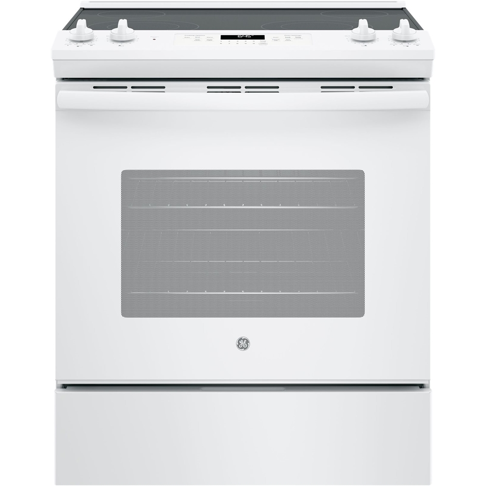 GE – 5.3 Cu. Ft. Self-Cleaning Slide-In Electric Range – White