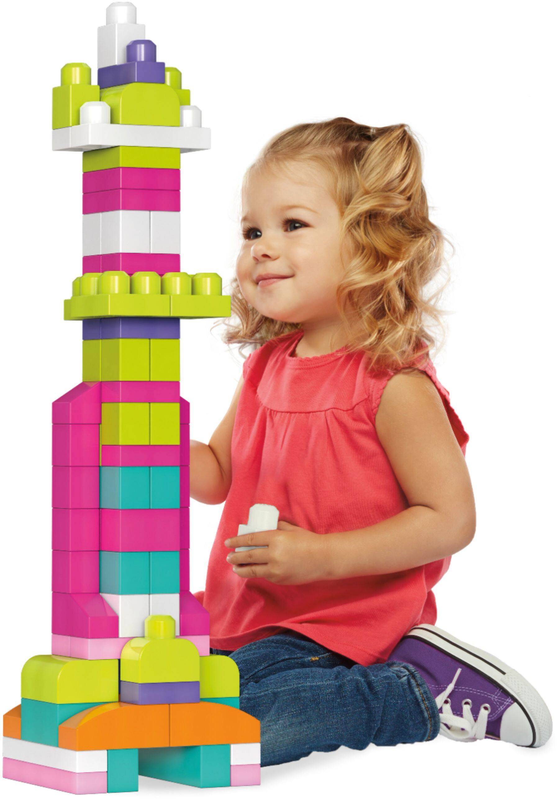 Alt View 16. Mega Bloks - First Builders Big Building Bag Building Set - Purple/Pink.