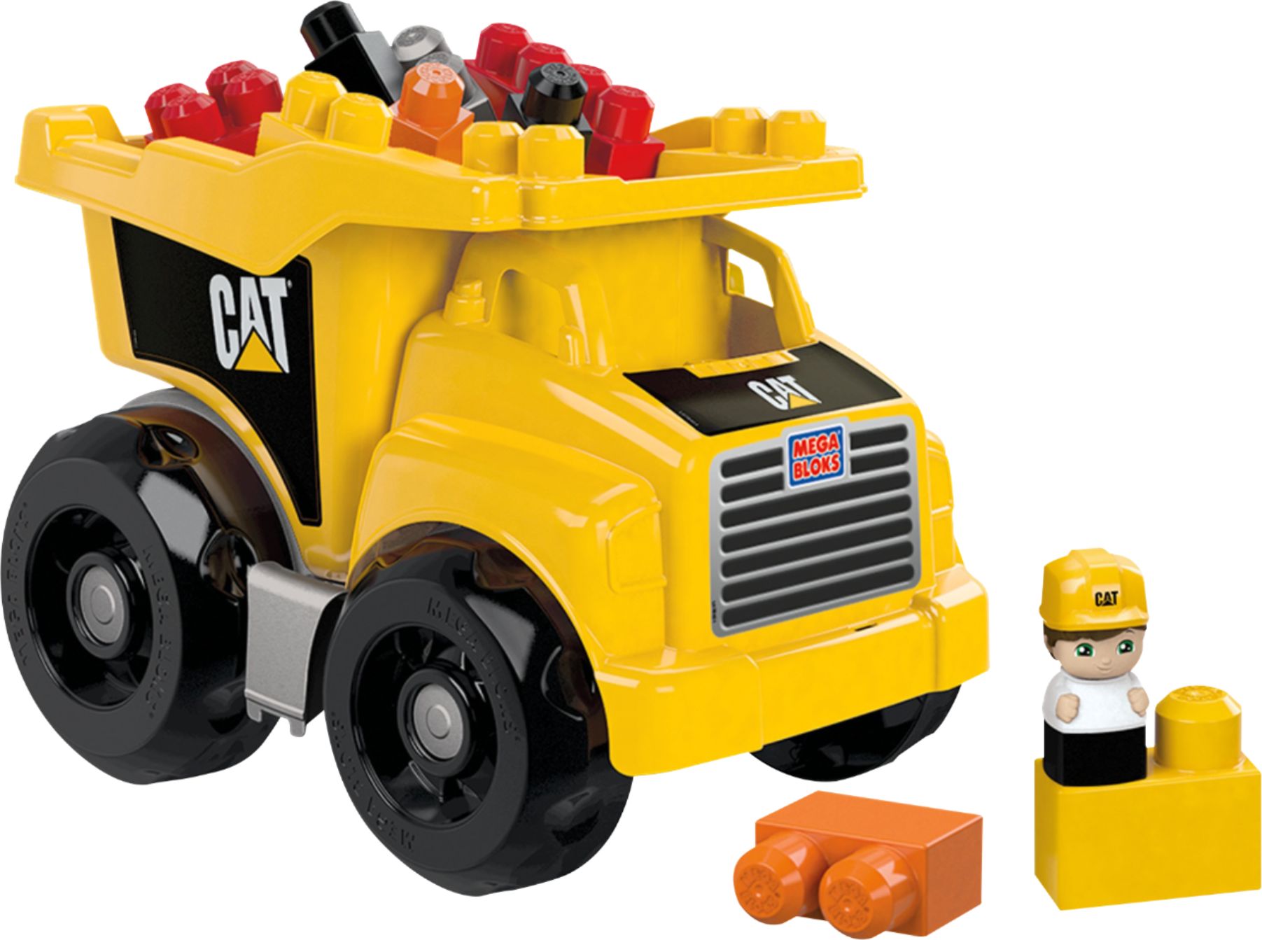 Best Buy: Mega Bloks CAT Dump Truck Building Set Yellow DCJ86