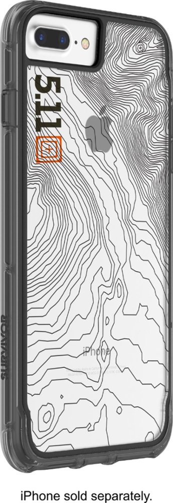 survivor clear case for apple iphone 7 plus and 8 plus - gray/black