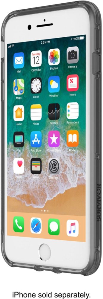 survivor clear case for apple iphone 7 plus and 8 plus - gray/black