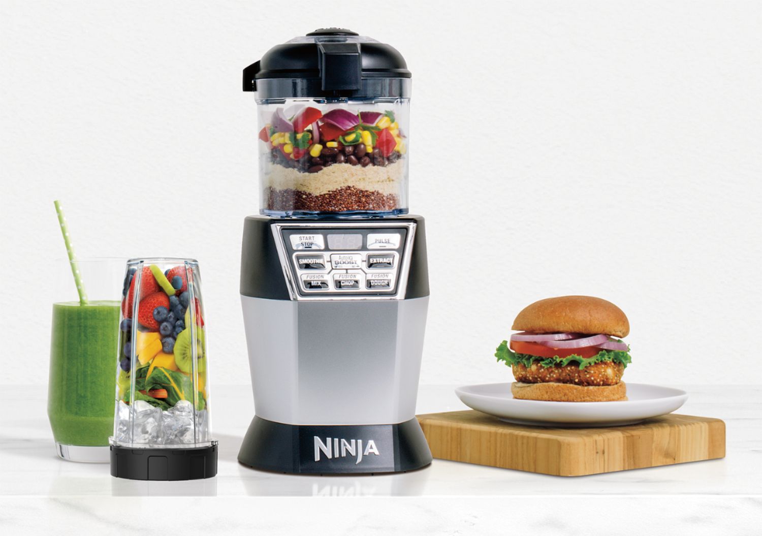 Best Buy: Nutri Ninja Nutri Bowl DUO With Auto-iQ Boost Blender Stainless  Steel NN100A
